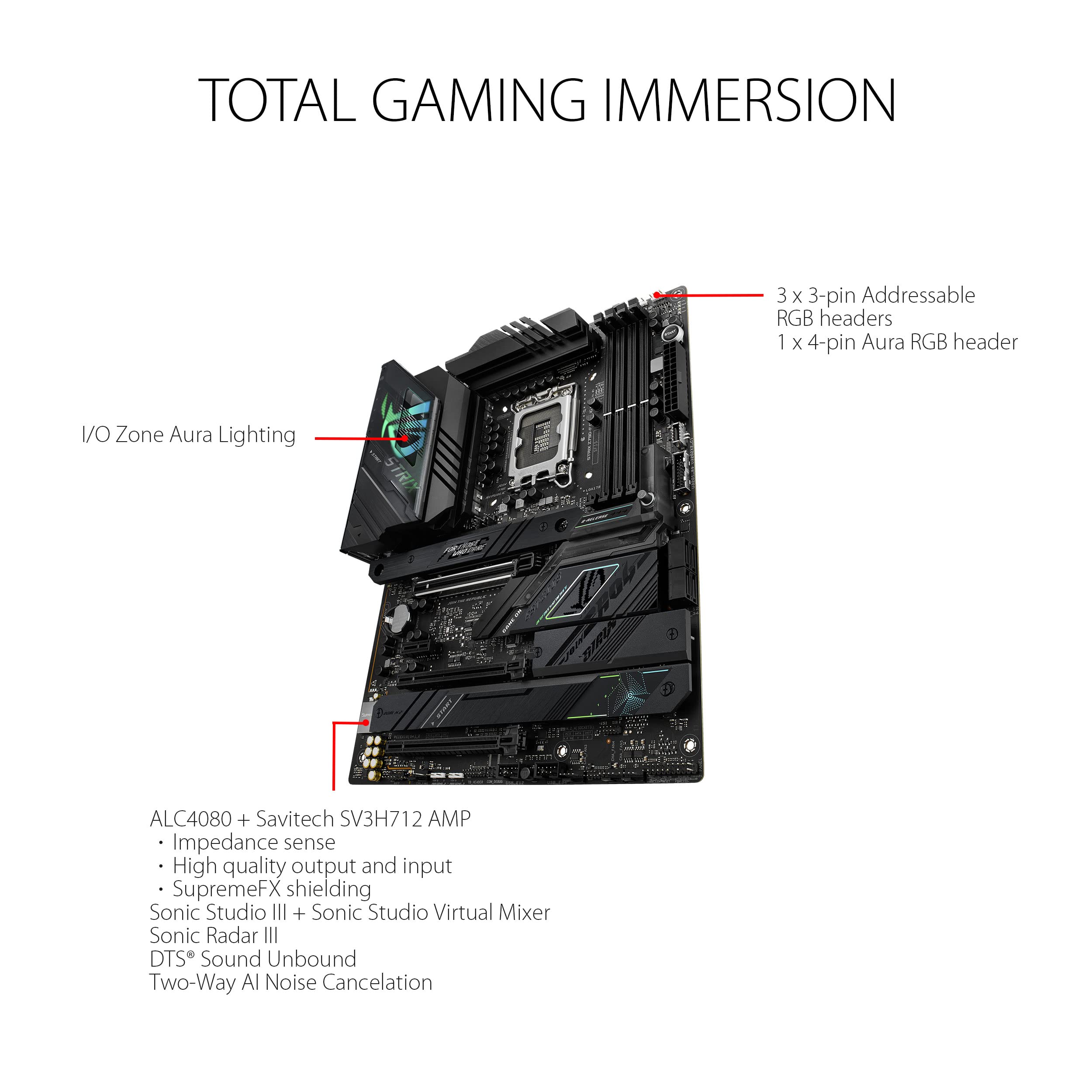 ASUS ROG Strix Z790-F Gaming WiFi 6E LGA 1700(Intel 14th&13th &12th Gen) ATX Gaming Motherboard(16 + 1 Power Stages,DDR5,Four M.2 Slots, PCIe 5.0,WiFi 6E,USB 3.2 Gen 2x2 Type-C with PD 3.0 up to 30W) - Image 4