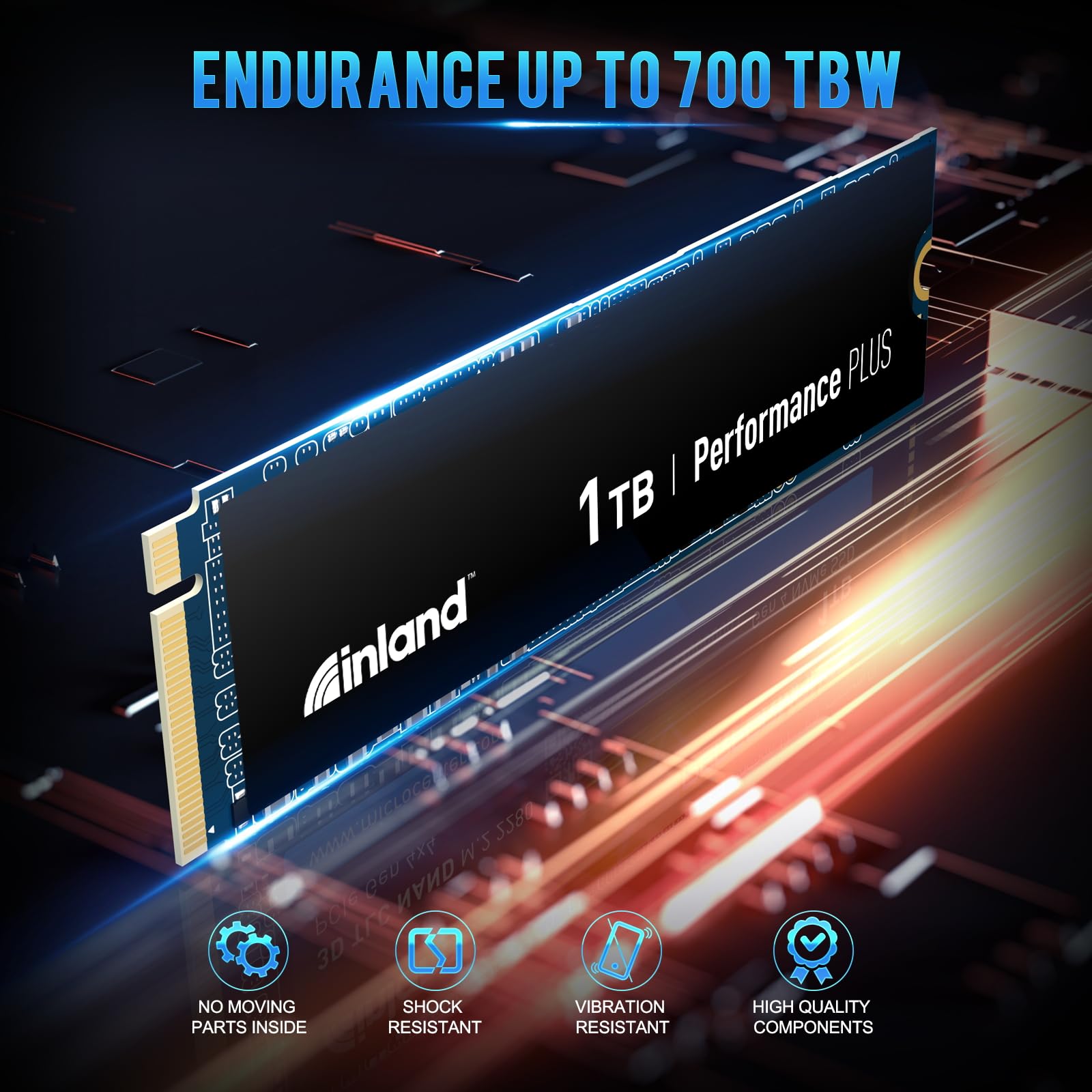 INLAND 1TB Performance Plus NVMe Internal Gaming SSD Solid State Drive Optimized for PS5 - Gen4 PCIe, M.2 2280, DRAM Cache, TLC 3D NAND Flash, Up to 7000MB/s - Image 4