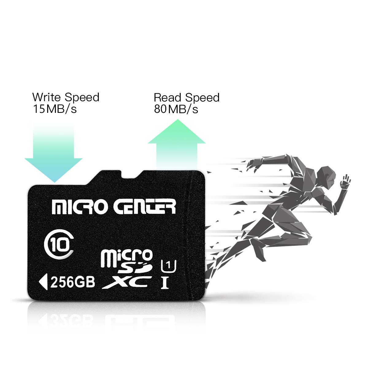 INLAND Micro Center 256GB Class 10 MicroSDXC Flash Memory Card with Adapter for Mobile Device Storage Phone, Tablet, Drone & Full HD Video Recording - 80MB/s UHS-I, C10, U1 (1 Pack) - Image 3