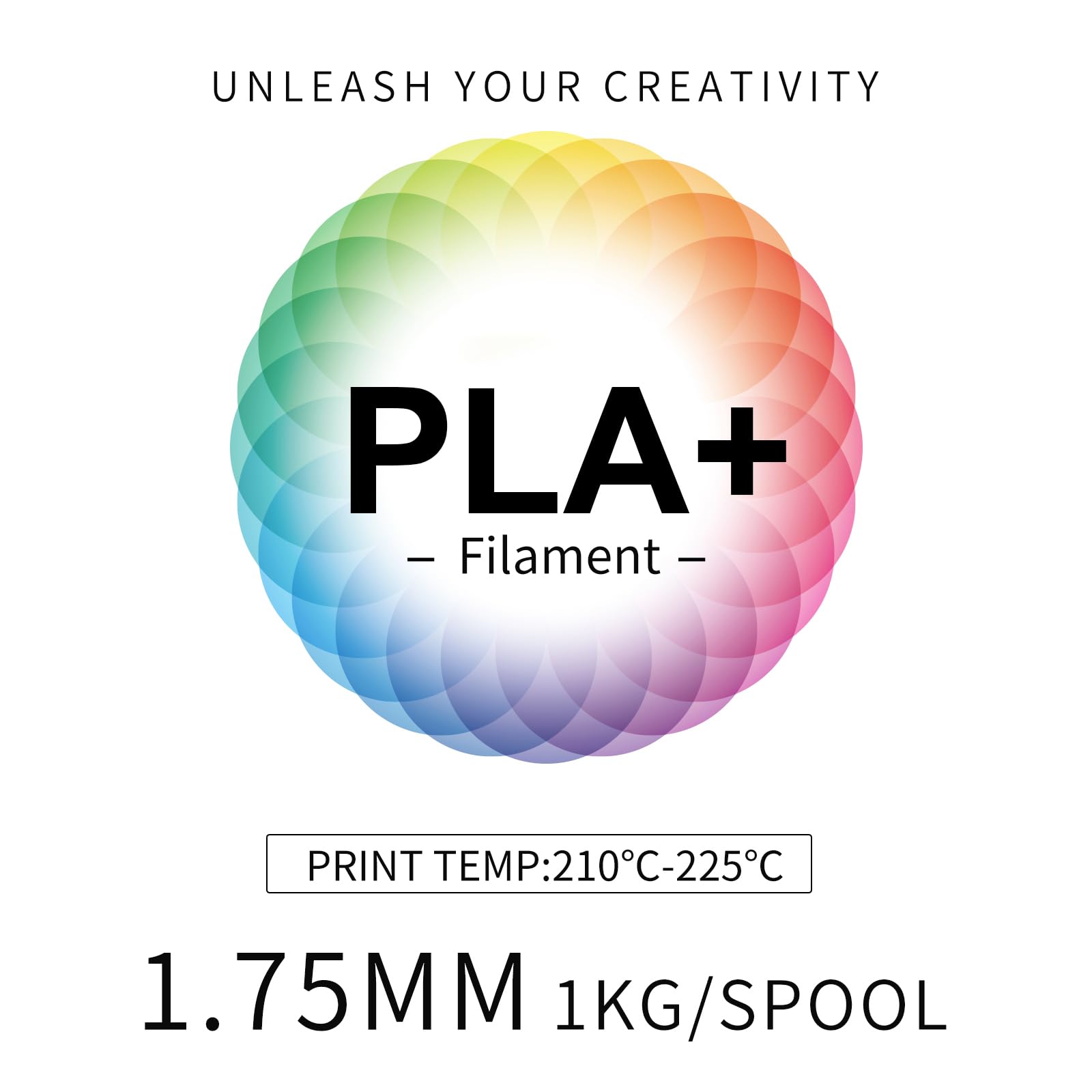 INLAND Micro Center PLA+ 3D Printing Filament 1.75mm - PLA Pro Dimensional Accuracy +/- 0.03 mm - 1kg Cardboard Spool (2.2 lbs) (1 Pack Black, 1.75mm) - Image 9