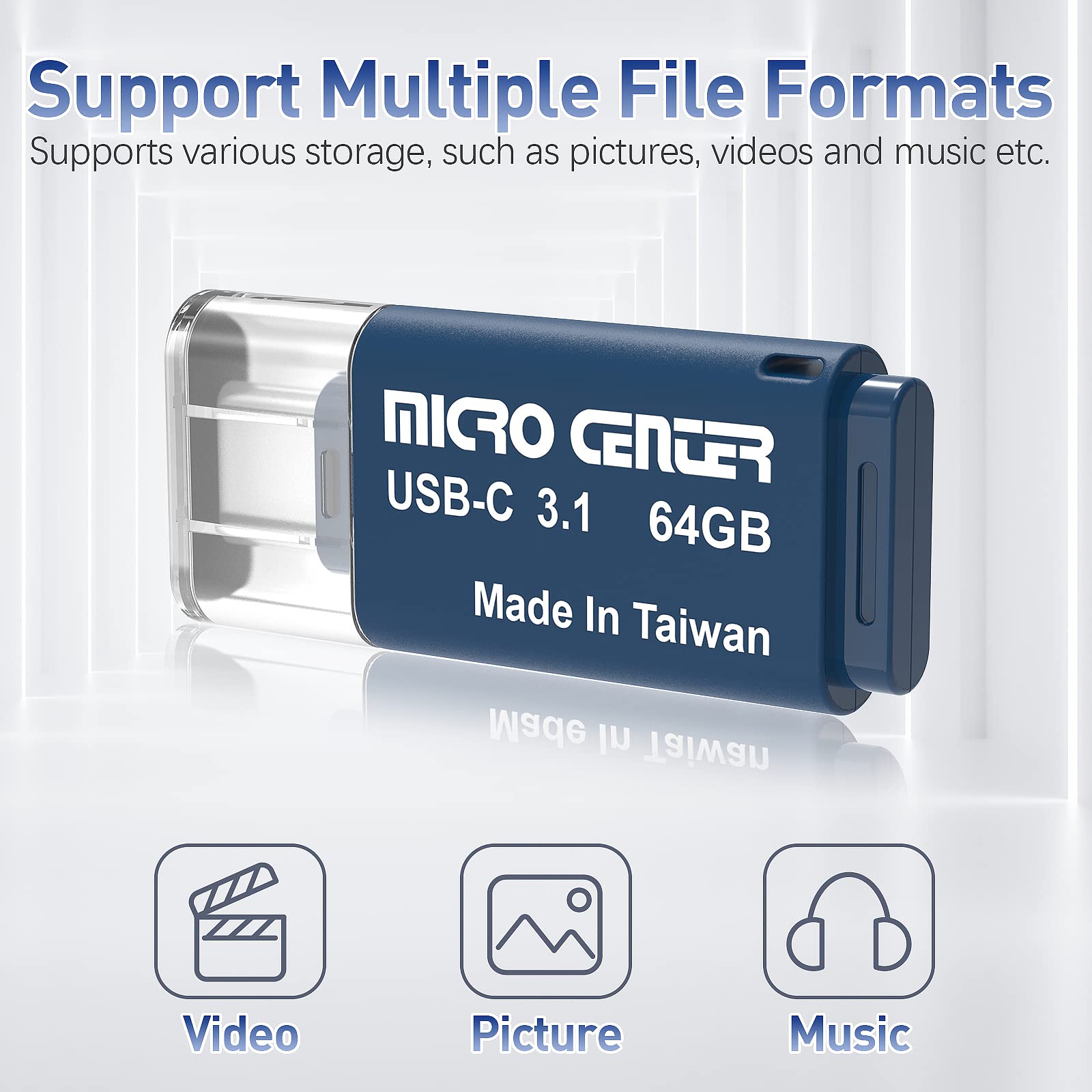 INLAND Micro Center Super Speed 2 Pack 64GB Type-C USB 3.0/USB 3.1 Gen 1 Mini Flash Drive Memory Stick Thumb Drive - Image 4