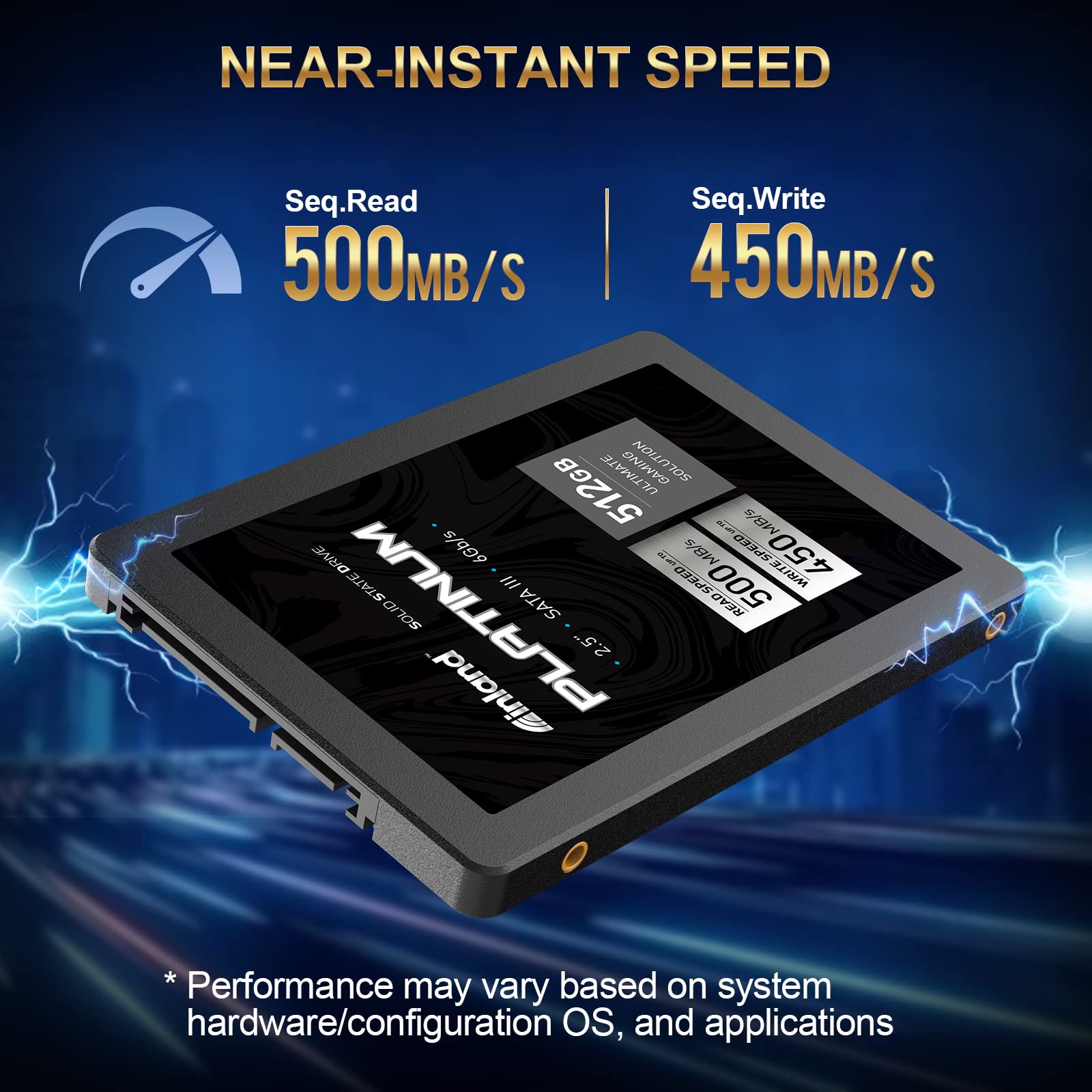 INLAND Platinum 512GB SSD SATA III 6Gb/s 2.5" 7mm TLC 3D NAND Internal Solid State Drive (512GB) - Image 3