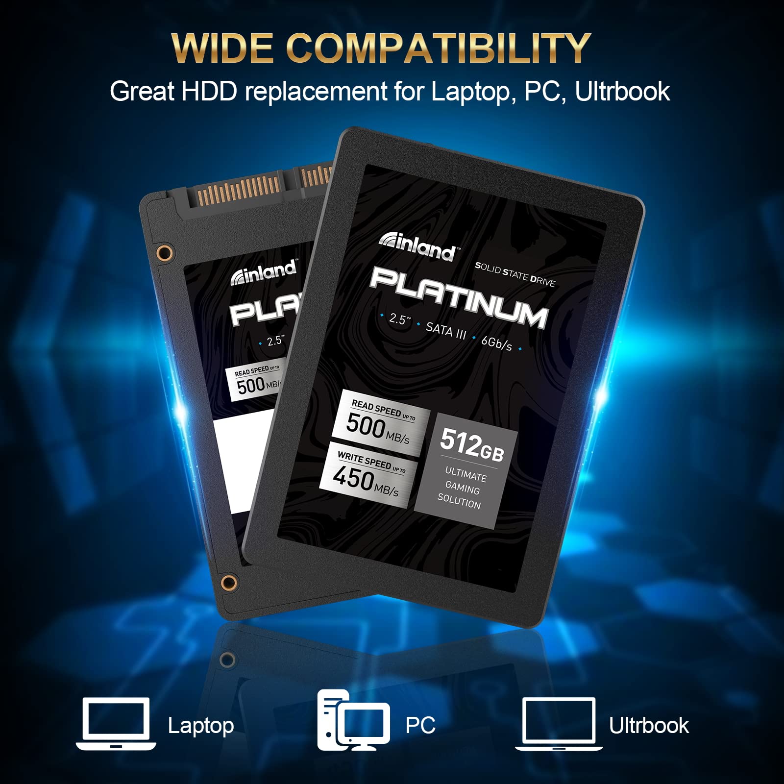 INLAND Platinum 512GB SSD SATA III 6Gb/s 2.5" 7mm TLC 3D NAND Internal Solid State Drive (512GB) - Image 6