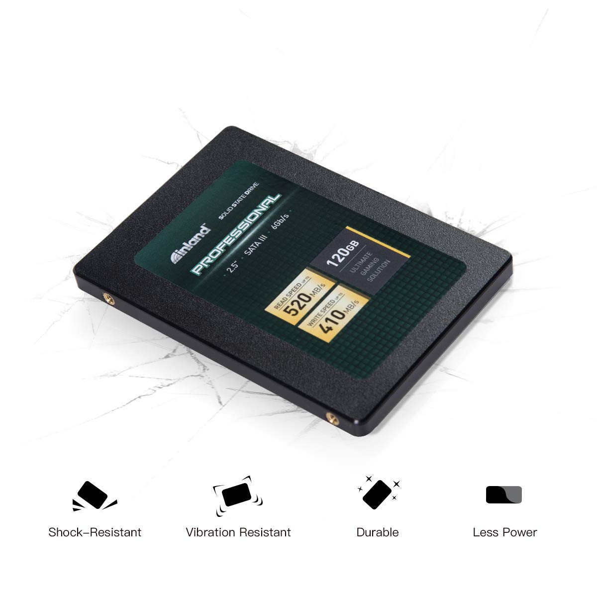 INLAND Professional 120GB SSD 3D NAND SATA III 6Gb/s 2.5" 7mm Internal Solid State Drive (120GB) - Image 4