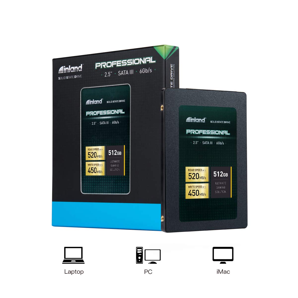 INLAND Professional 512GB SSD 3D TLC NAND SATA III 6Gb/s 2.5" 7mm Internal Solid State Drive (512GB) - Image 6