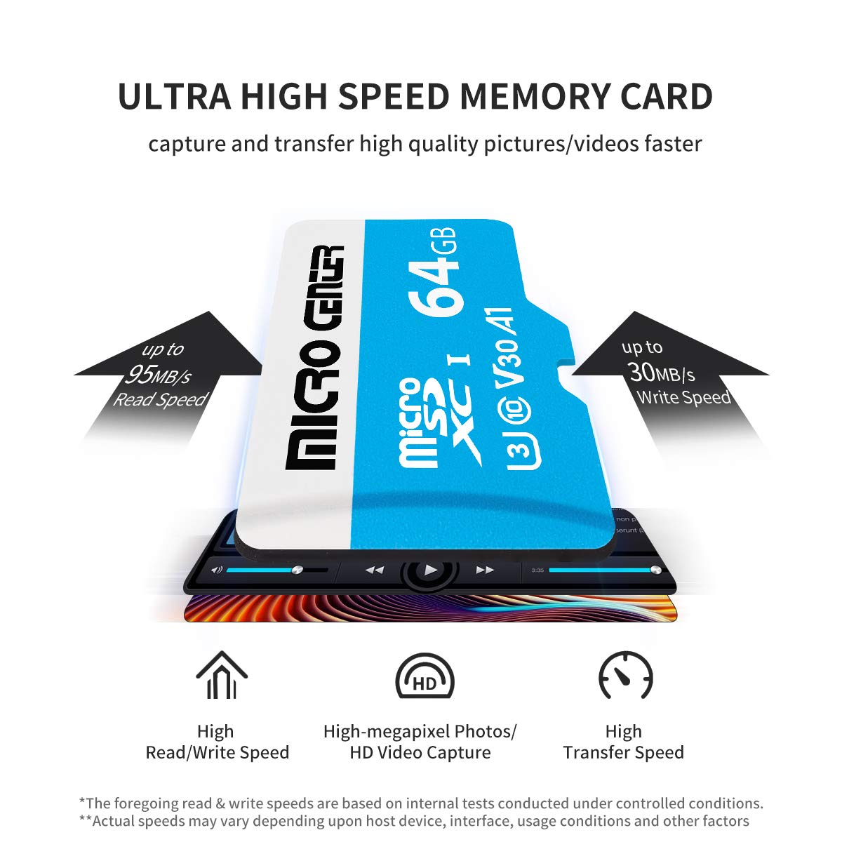 Micro Center 64GB microSDXC Card 2 Pack, Nintendo-Switch Compatible Micro SD Card, UHS-I C10 U3 V30 4K UHD Video A1 R/W Speed up to 95/30 MB/s Flash Memory Card with Adapter (64GB x 2) - Image 3