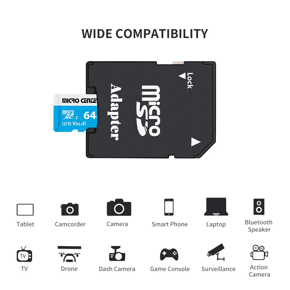 Micro Center 64GB microSDXC Card 2 Pack, Nintendo-Switch Compatible Micro SD Card, UHS-I C10 U3 V30 4K UHD Video A1 R/W Speed up to 95/30 MB/s Flash Memory Card with Adapter (64GB x 2) - Image 6