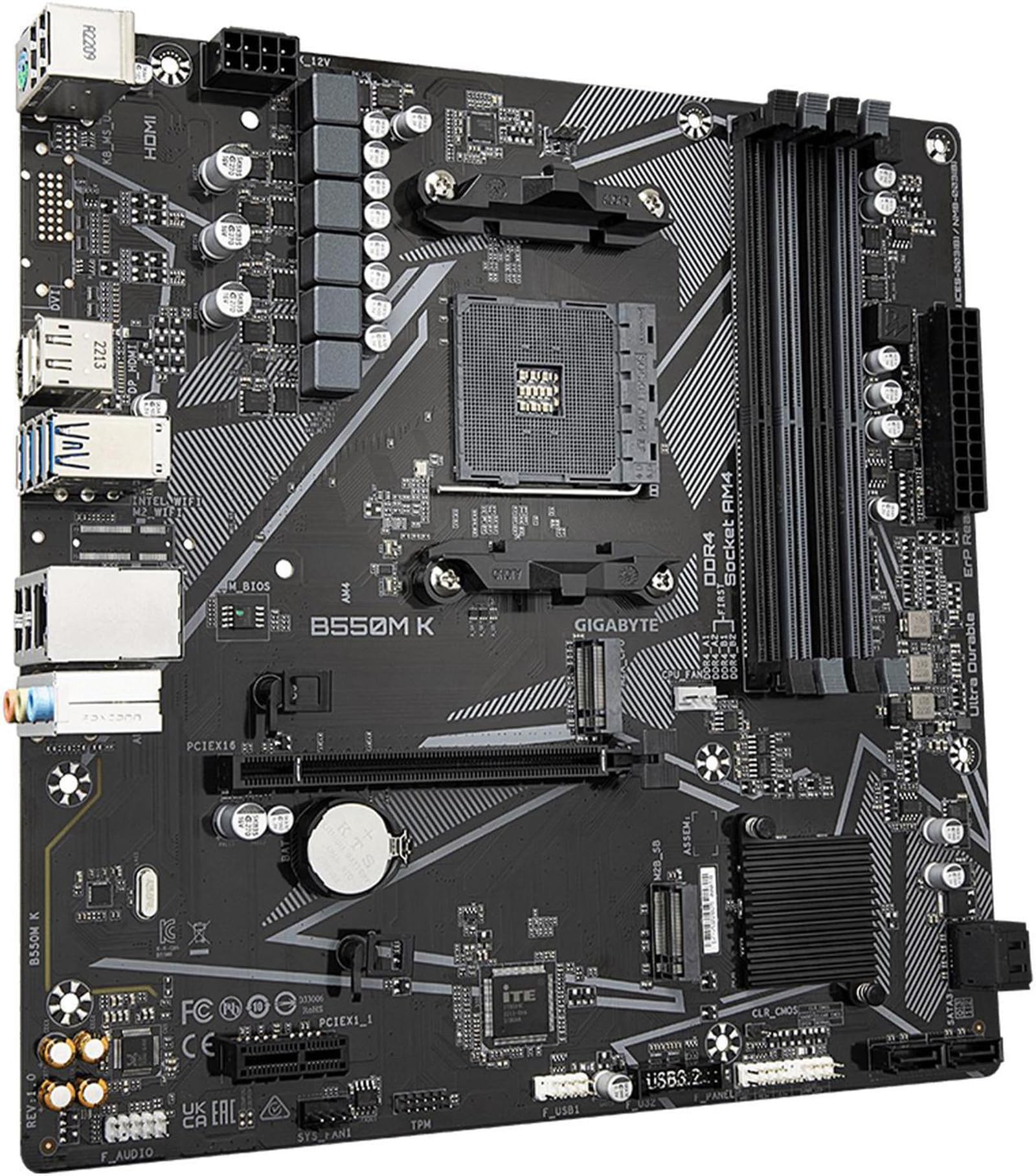 Micro Center AMD Ryzen 5 4500 Desktop Processor with GIGABYTE B550M K Motherboard (Micro-ATX, DDR4, Dual M.2, SATA 6Gb/s, PCIe 4.0) - Image 4