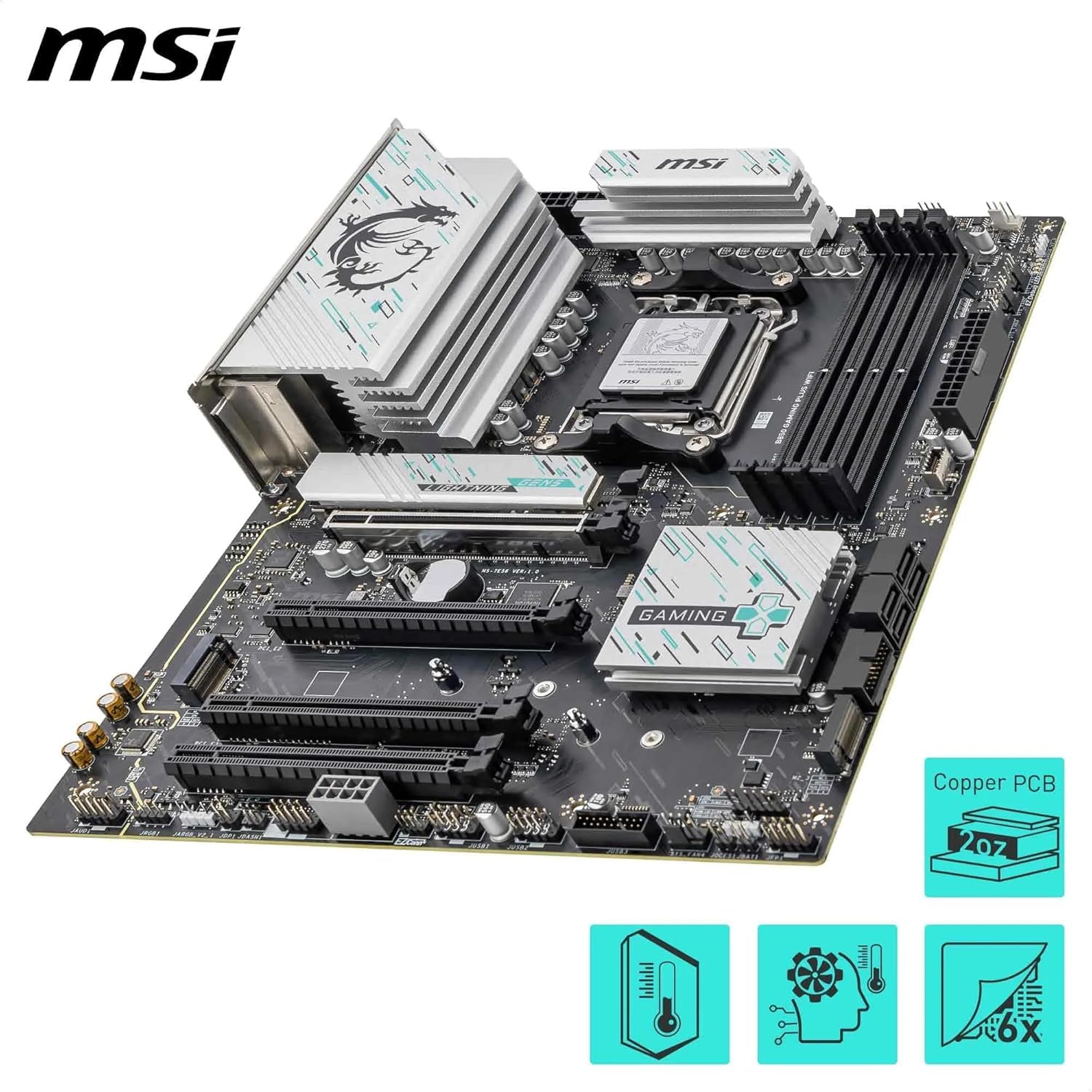 Micro Center AMD Ryzen 7 9700X CPU Processor with MSI B850 Gaming Plus WiFi Motherboard (ATX, AM5, DDR5, PCIe 5.0, M.2 Gen5, Wi-Fi 7, 5G LAN) - Image 5