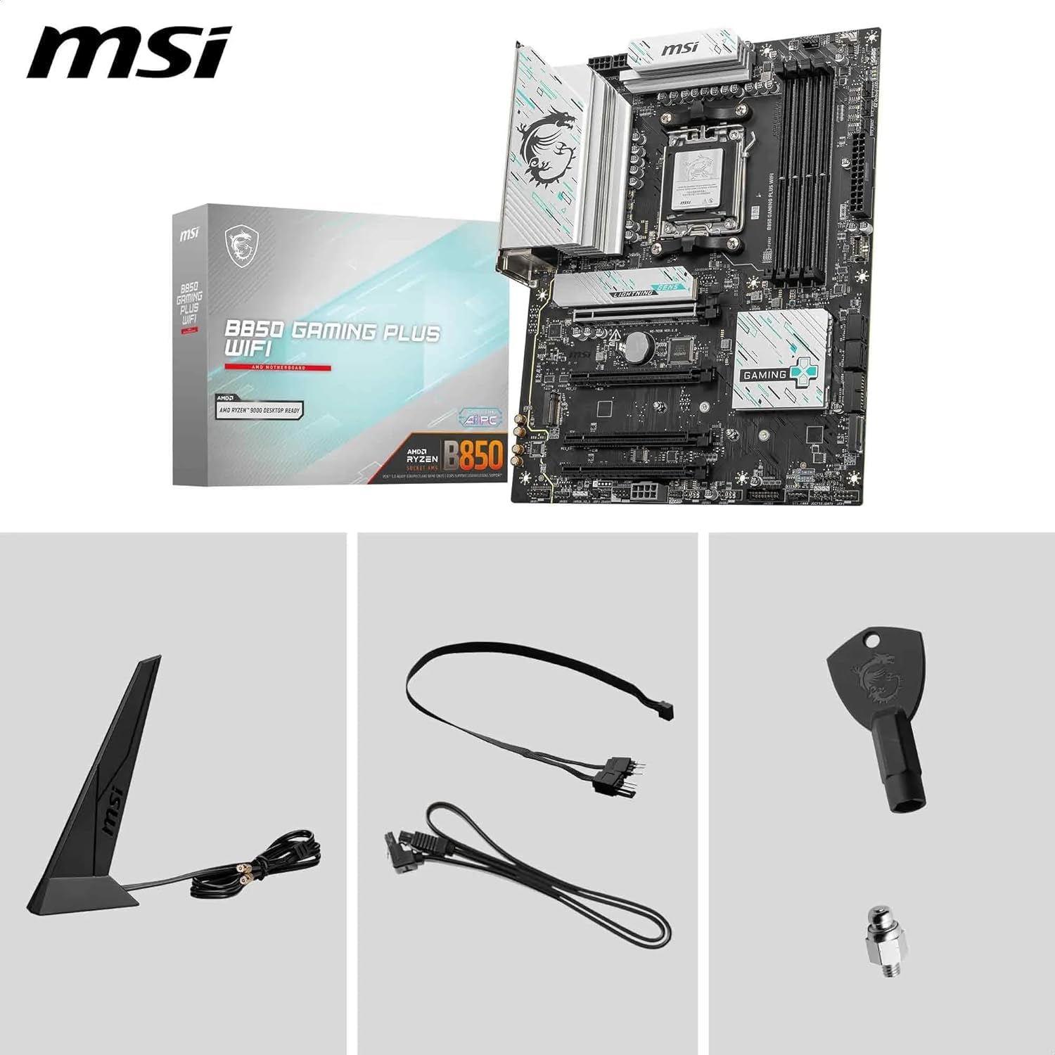 Micro Center AMD Ryzen 7 9700X CPU Processor with MSI B850 Gaming Plus WiFi Motherboard (ATX, AM5, DDR5, PCIe 5.0, M.2 Gen5, Wi-Fi 7, 5G LAN) - Image 7