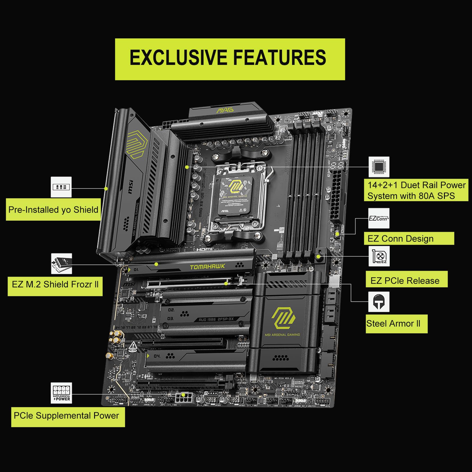Micro Center AMD Ryzen 9 9900X CPU Processor with MSI MAG X870E Tomahawk WiFi ATX Motherboard (DDR5, PCIe 5.0 x16, M.2 Gen5, Wi-Fi 7, 5G LAN) - Image 3