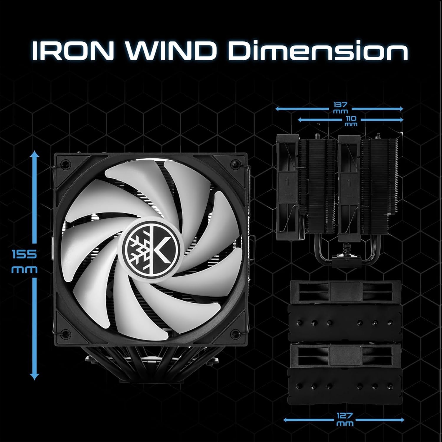 MICRO CENTER CPU Air Coolor Combo - AMD Ryzen 5 7600X CPU Processor with KINGCOOL Iron Wind 120mm ARGB CPU Air Cooler - Image 4