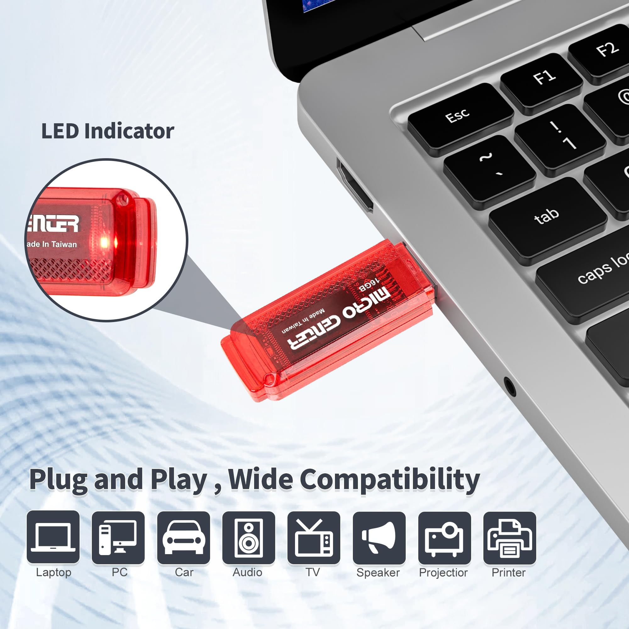 Micro Center SuperSpeed 2 Pack 16GB USB 3.0 Flash Drive Gum Size Memory Stick Thumb Drive Data Storage Jump Drive (16G 2-Pack) - Image 5